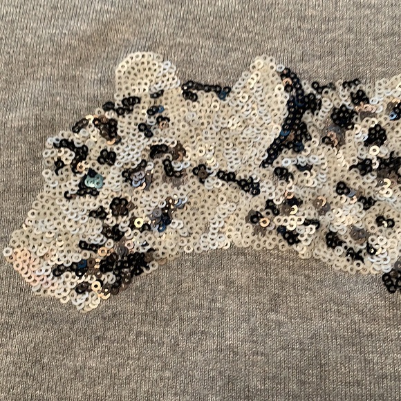 French Connection Crew Neck Sweater with Snow Leopard in Sequins Size S - Picture 9 of 13
